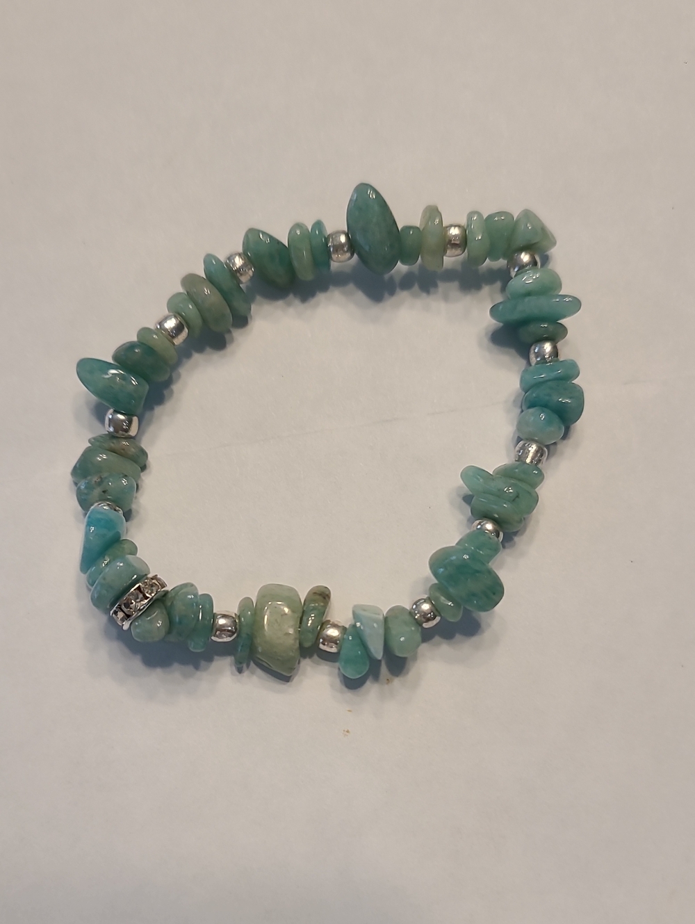 Natural Amazonite Aqua Green Gemstone Stretch Bracelet